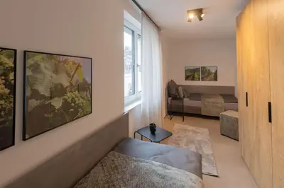 Ein Sitzbereich in der Unterkunft Möblierte Apartments nähe Speyer