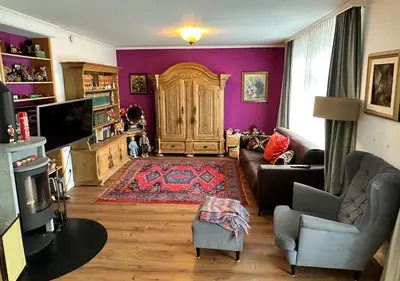 Ein Sitzbereich in der Unterkunft Apartment Sonnenschein