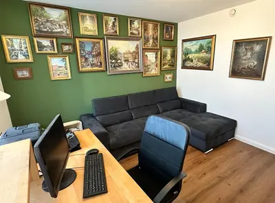 Ein Sitzbereich in der Unterkunft Apartment Sonnenschein