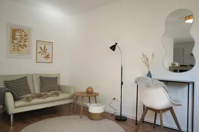 Ein Sitzbereich in der Unterkunft Modern, stylish & close to Karlsruhe