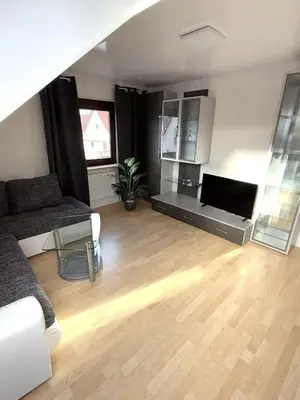 Ein Sitzbereich in der Unterkunft Helles & Modernes Apartment in Heilbronn