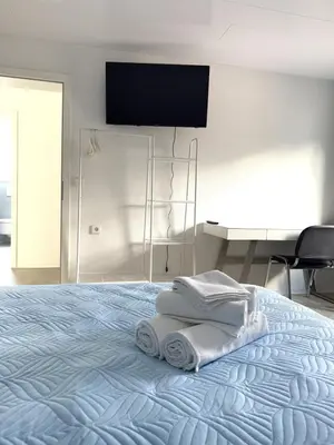 Ein Bett oder Betten in einem Zimmer der Unterkunft Helles & Modernes Apartment in Heilbronn