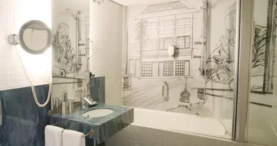 Ein Badezimmer in der Unterkunft Hotel Prinz Carl