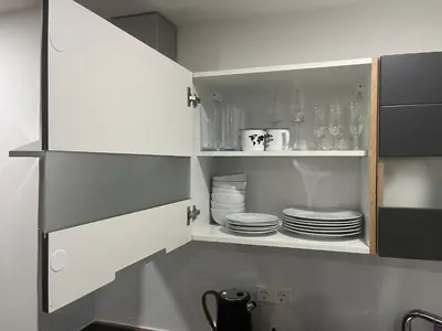 Küche/Küchenzeile in der Unterkunft Expat Apartment Furnished Near Heidelberg Center