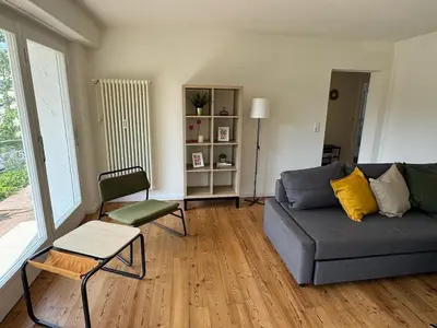 Ein Sitzbereich in der Unterkunft Cozy apartment with a Black Forest view