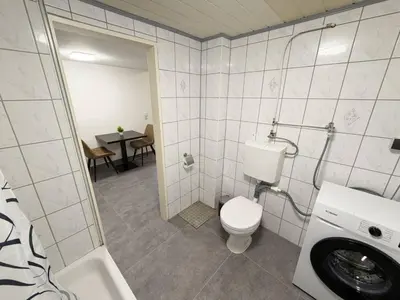 Ein Badezimmer in der Unterkunft Ferienwohnung in Egelsbach bei Frankfurt am Main