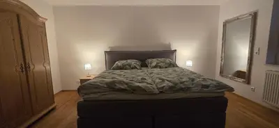 Ein Bett oder Betten in einem Zimmer der Unterkunft Stilvolle Unterkunft mit Wohlfühlfaktor