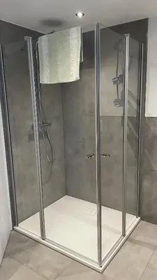 Ein Badezimmer in der Unterkunft Zum Talblick