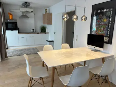 Küche/Küchenzeile in der Unterkunft Modern Apartment Karlsruhe City Center