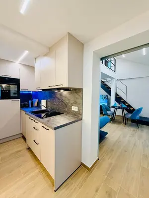 Küche/Küchenzeile in der Unterkunft Das Kunstgalerie-Haus! Nahe TPK, KIT, DFS und EnBW