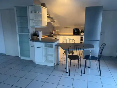 Küche/Küchenzeile in der Unterkunft Loft mit Kaminofen - Karlsdorf