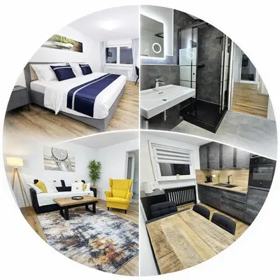 Ein Bett oder Betten in einem Zimmer der Unterkunft Ioana Homes Ferienwohnung