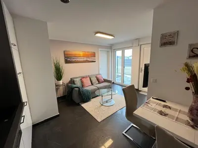 Ein Sitzbereich in der Unterkunft Beautiful apartment in Bürstadt
