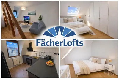 Ein Bett oder Betten in einem Zimmer der Unterkunft Großzügige Maisonette nahe Innenstadt Altbauflair