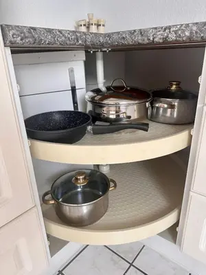 Küche/Küchenzeile in der Unterkunft Country house style vintage 2-room apartment in Kleinostheim