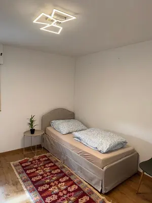 Ein Bett oder Betten in einem Zimmer der Unterkunft Land Lord Apartments 3-4 Sleeping Rooms near Frankfurt am Main
