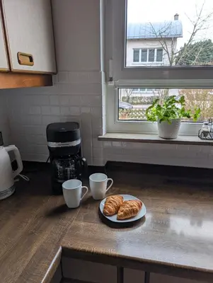 Küche/Küchenzeile in der Unterkunft Apartment am Kurpark