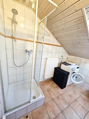 Ein Badezimmer in der Unterkunft Panoramablick