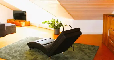 Ein Sitzbereich in der Unterkunft Panoramablick