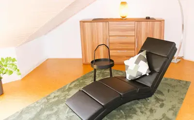Ein Sitzbereich in der Unterkunft Panoramablick