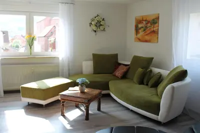 Ein Sitzbereich in der Unterkunft Ferienwohnung Oberle