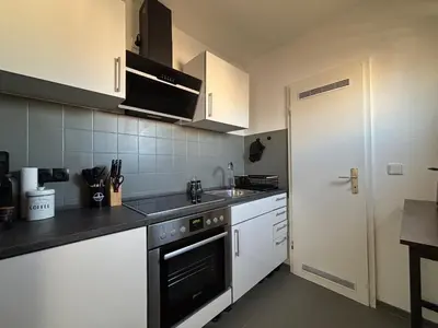 Küche/Küchenzeile in der Unterkunft Ferienwohnung - gemütliches Heim Li-Apartments