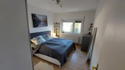 Ein Bett oder Betten in einem Zimmer der Unterkunft Cozy Big Luxus Apartment Mannheim Schwetzingerstadt Oststadt