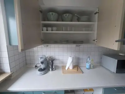 Küche/Küchenzeile in der Unterkunft KiRoom Eberstadt 4
