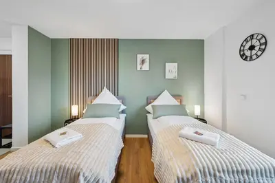 Ein Bett oder Betten in einem Zimmer der Unterkunft F&D Studio Apartment mit Parkplatz