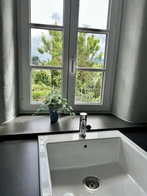 Ein Badezimmer in der Unterkunft Wohnung mit besonderem Ausblick