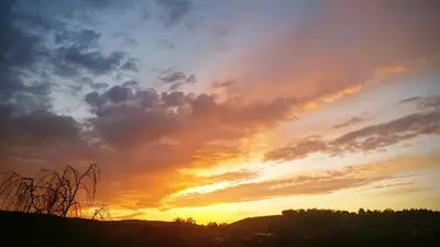 Blick auf den Sonnenuntergang/Sonnenaufgang von der Ferienwohnung aus oder aus der Nähe