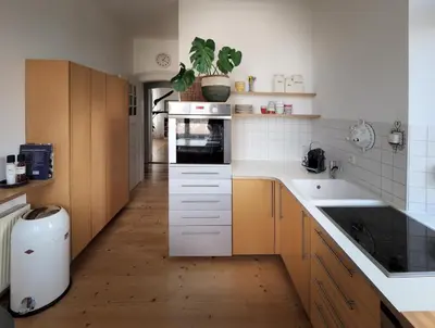 Küche/Küchenzeile in der Unterkunft Jugendstil Ferienwohnung Neustadt
