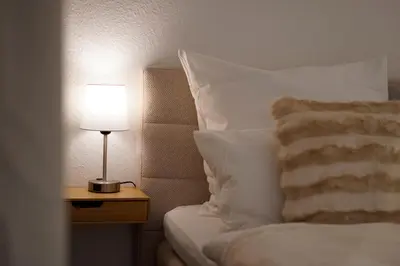 Ein Bett oder Betten in einem Zimmer der Unterkunft Wohnkultur - Designapartment Mannheim