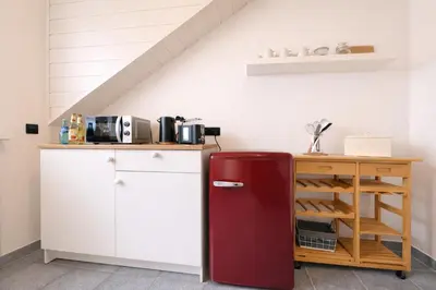 Küche/Küchenzeile in der Unterkunft Altrhein Hideaway