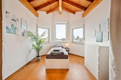 Ein Bett oder Betten in einem Zimmer der Unterkunft RH02 - Großes Apartment in Bensheim