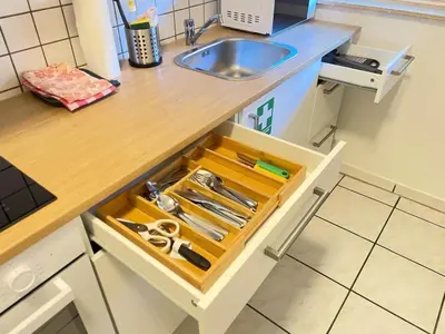 Küche/Küchenzeile in der Unterkunft Wohnung 4 Eppertshausen