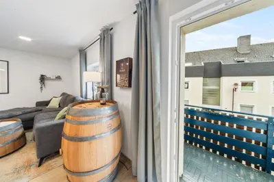 Ein Sitzbereich in der Unterkunft Fassdaube - VINoKAT Living