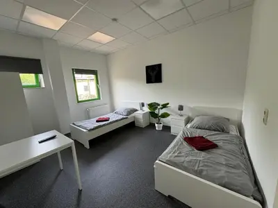 Ein Bett oder Betten in einem Zimmer der Unterkunft Großes Haus in Dieburg
