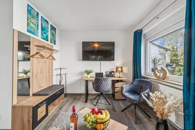 Ein Sitzbereich in der Unterkunft Business Apartment Lorsch WLAN & Parkplatz