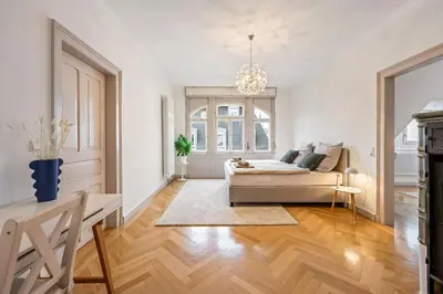 Ein Sitzbereich in der Unterkunft LubuNest l Familien und Gruppen, Zentral, Altbau