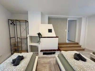 Grundriss der Unterkunft modernes Apartment 1 für Monteure mit Parkplatz in Lampertheim