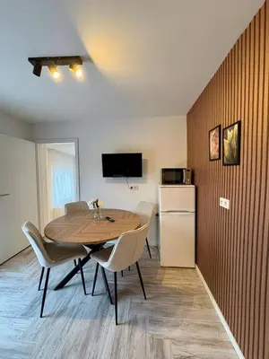 Küche/Küchenzeile in der Unterkunft modernes Apartment 1 für Monteure mit Parkplatz in Lampertheim
