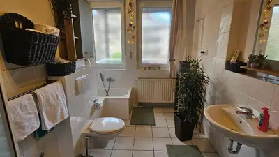Ein Badezimmer in der Unterkunft WohnRiesling