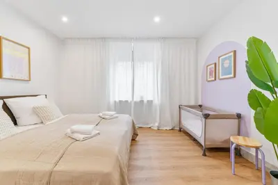 Ein Bett oder Betten in einem Zimmer der Unterkunft WHONAP - HØMY I Küche I Zentral I Terrasse I Business