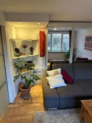 Ein Sitzbereich in der Unterkunft Ferienwohnung Im Einklang