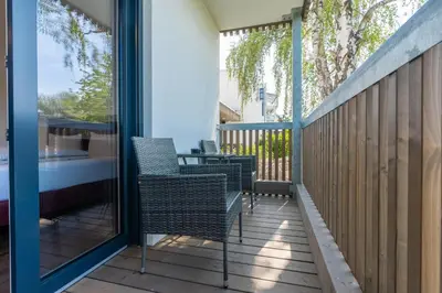 Ein Balkon oder eine Terrasse in der Unterkunft Seehotel Forst