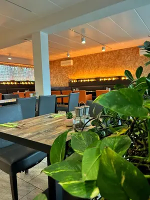 Ein Sitzbereich in der Unterkunft Seehotel Forst