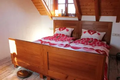 Ein Bett oder Betten in einem Zimmer der Unterkunft Ferienhaus Annabell