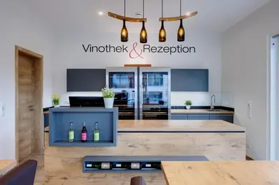 Küche/Küchenzeile in der Unterkunft Vinotel Heinz J. Schwab
