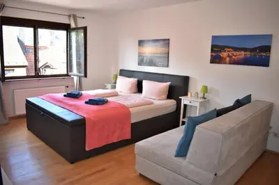 Ein Bett oder Betten in einem Zimmer der Unterkunft Altstadtblick